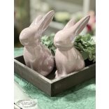 Nyúl nyuszi pasztell rózsaszín kerámia elegáns nyuszi