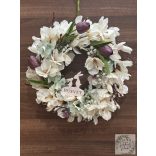 Kopogtató ajtódísz tulipánnal magnóliával koszorú