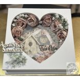 Anyák napjára szeretettel dekoráció fehér 25*25 cm dobozban 