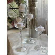 Gyertyatartó szett 3 db-os üveg bérelhető 2500 Ft/szett