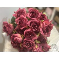 Rózsa csokor magenta  36 cm 11 szál mű