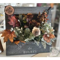 Őszi fa keretes dekor gombával juhar levelekkel 24*24 cm