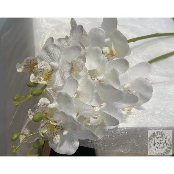 Orchidea 7 virággal ,bimbóval 59 cm fehér élethű