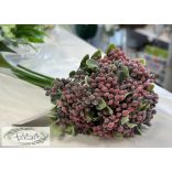 Bogyós csokor 5 ágú 26 cm hamvas rózsaszín