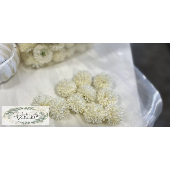 Krizantém fej  mini 4 cm törtfehér