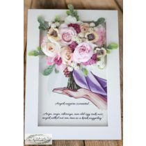   Anyák napi képkeret doboz 25*25 cm selyemvirágokkal díszítve