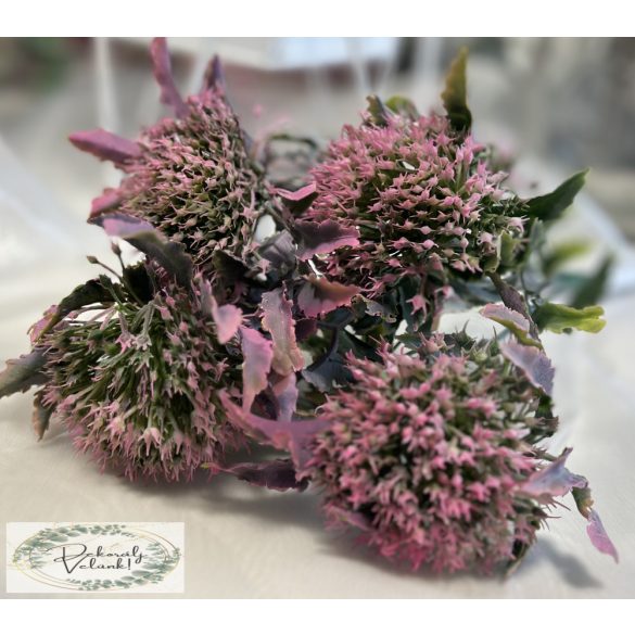 Hagymavirág rózsaszín 31 cm 5 ág hamvas 