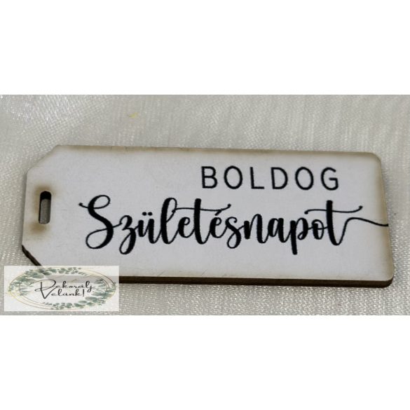 Dekor tábla Boldog születésnapot felirat  fehér fekete betűkkel