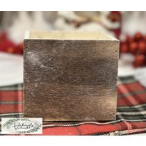 Fa dobozka 11*11cm  barna rusztikus