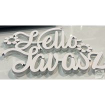 Dekor tábla Hello Tavasz  15*19 cm fehér