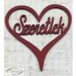 Fa tábla Szeretlek szívben 10 cm többféle színben