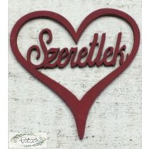 Fa tábla Szeretlek szívben 10 cm többféle színben