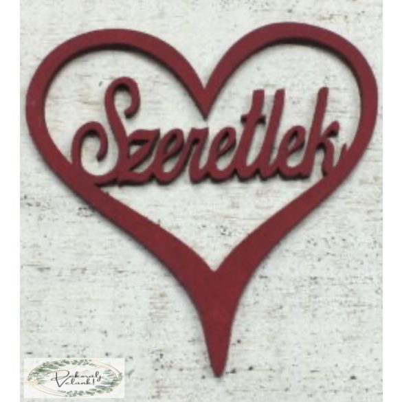 Fa tábla Szeretlek szívben 10 cm többféle színben