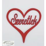 Fa tábla Szeretlek szívben 10 cm többféle színben