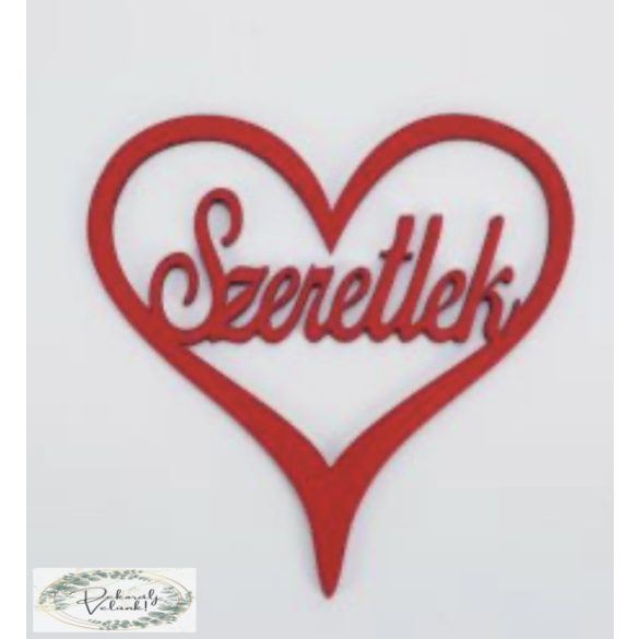 Fa tábla Szeretlek szívben 10 cm többféle színben