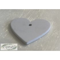 Fa szív  4 cm lyukkal, fehér