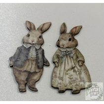 Fa  nyuszi pár betűző 7,5 cm