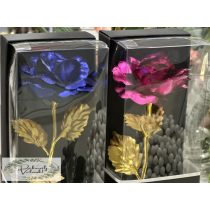  Fém rózsa dobozban 26*7 cm kék vagy rózsaszín elegáns, egyedi,gyönyörű