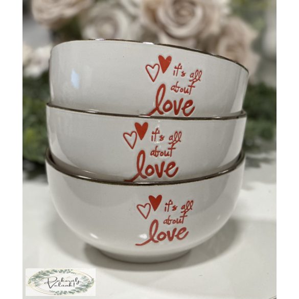 Tál 13,5*6,5 cm Love felirattal