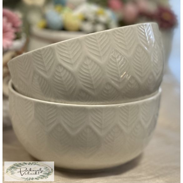 Tálka tál 7,5*14 cm fehér mintás