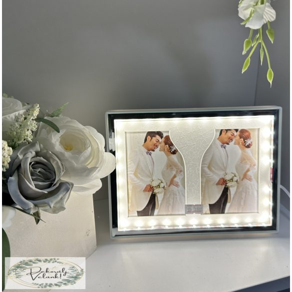Képkeret 20*15 cm dupla LED 