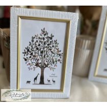   Képkeret 12,5 *18 cm  (10*15 cm fotóhoz) fehér arany kerettel