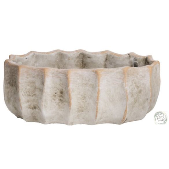 Beton tál bordás ovális bézs 18*9*7 cm fagyálló utolsó darabok !!!