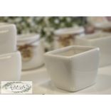 Kaspó magasított kocka 8*6,5 cm fehér