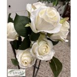 Rózsa csokor 74 cm száron, 7 db fej: 6cm , fehér