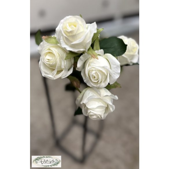 Rózsa csokor 74 cm száron, 7 db fej: 6cm , fehér