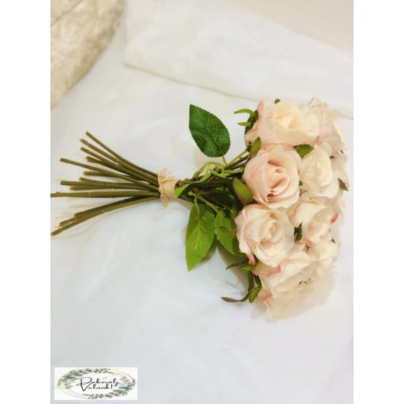 Rózsa köteg 16 db-os púder rózsaszín, 24 cm