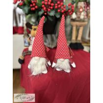 Karácsonyi Skandináv manó 28 cm piros sapkában_820
