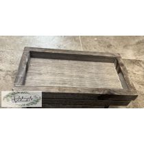 Fa tálca szürke 28*15 cm dekor tál 
