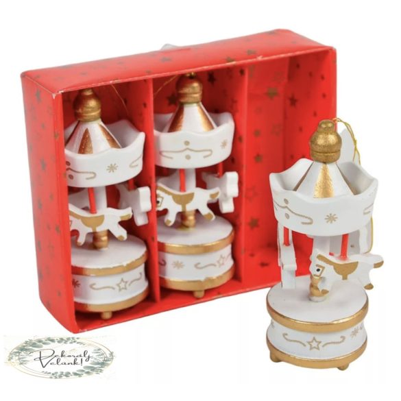 Körhinta fehér arany 8 cm karácsony advent_417
