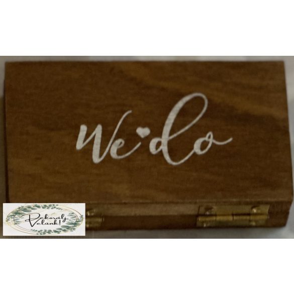 Gyűrű tartó dobozka 5,5*10*2 cm fa natúr Mr Mrs We do