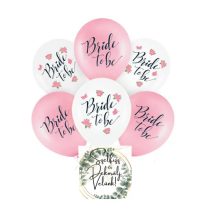 Bride to be latex lufi, virágos, 6 db/csomag