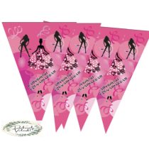   Füzér lánybúcsú folyamatban 2,5 m rózsaszín , pink ciklámen