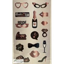   Kiegészítők fotózáshoz 16 db fekete rosegold lánybúcsús