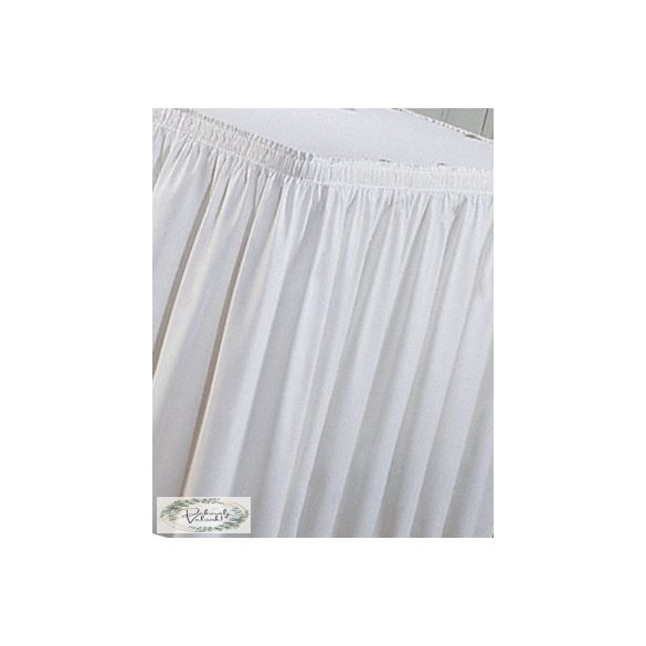 Asztalszoknya kasír dekorselyem  75 cm * 450 cm fehér 2000 Ft/bérelhető