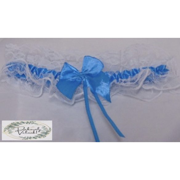 Combcsipke türkiz kék szalaggal harisnyakötő valami kék a menyasszonynak