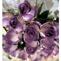 Rózsa csokor bimbós 18 db-os,hossz : 37 cm lila