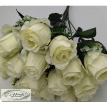 Rózsa csokor bimbós 18 db-os,hossz : 37 cm krém