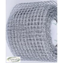 10cm x 9m len háló metál ezüst