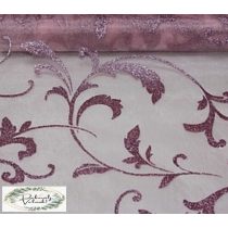 23,5cm x 5m organza inda mintás glitter rózsaszín