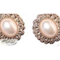   Strasszos dísz gyöngy kiegészítő  fehér rosegold 2,5 * 3 cm