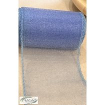   11cm*10m , szegett szélű organza VILÁGOS KÉK székmasni anyag