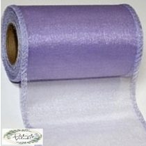   11cm*10m , szegett szélű organza  világos lila székmasni anyag