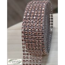 Strassz dekor 6 soros 3 cm 4,5 m rosegold
