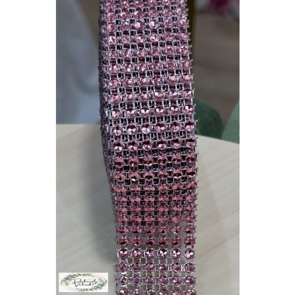 Strassz dekor 6 soros 3 cm 4,5 m mályva