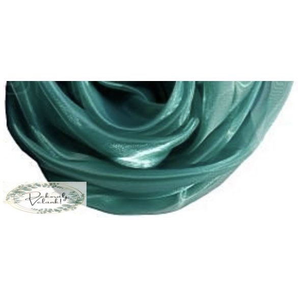 Szatén organza 47cm*10m asztali futó smaragd zöld